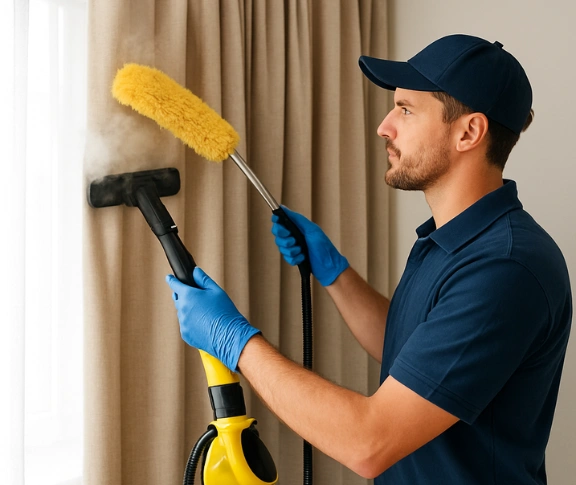 Trusted curtain steam cleaning technician Matty Curtain Cleaning tanah-merah QLD