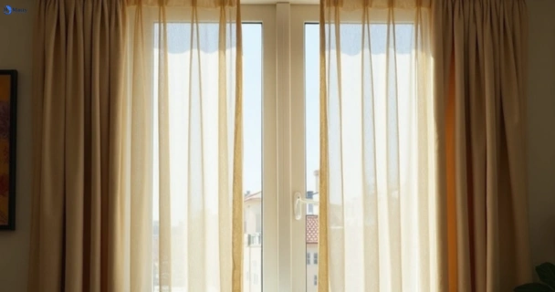 Dusty and dull curtains in tanah-merah before steam cleaning